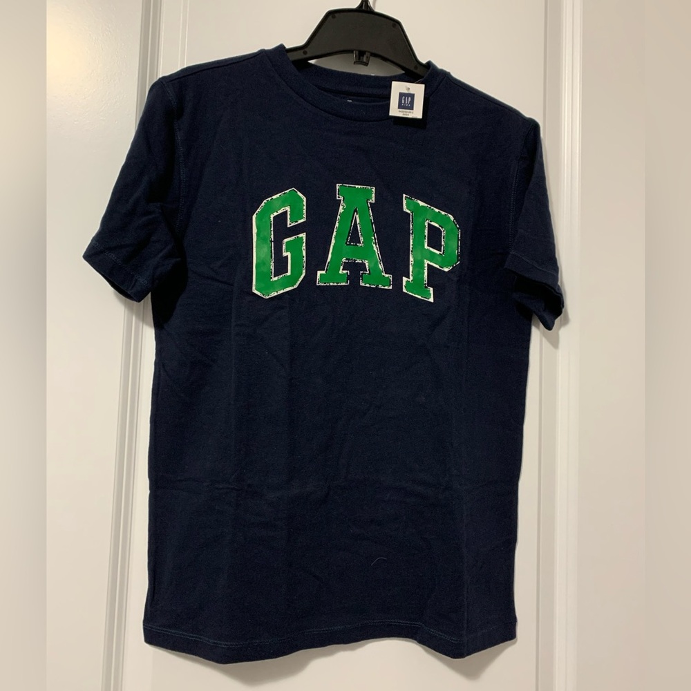 GAP Kids Navy and Green Short Sleeve Tee